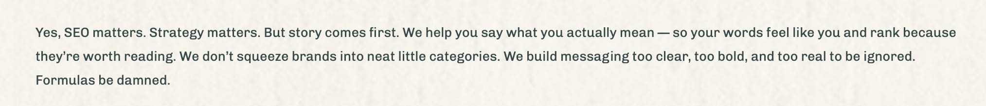 your core truth on your about page 